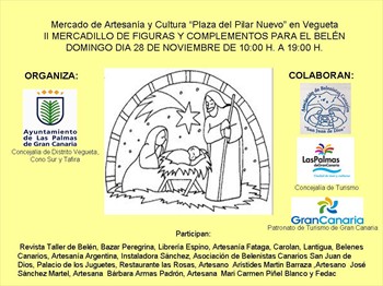 Cartel del II Mercadillo de Figuras y Complementos para el Belén de Vegueta, Gran Canaria